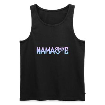 Yoga Om Namaste Chakra - Männer Premium Bio Tank Top - Schwarz - Vorne - Michal (187cm)