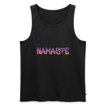 Namaste - Männer Premium Bio Tank Top - Schwarz - Vorne - Michal (187cm)