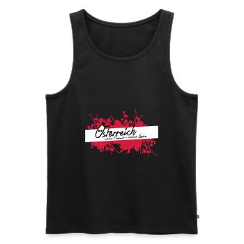 Austria, my homeland, my love! - Men's Premium Organic Tank Top - black - Front - AI Model Male 178 light (178cm)