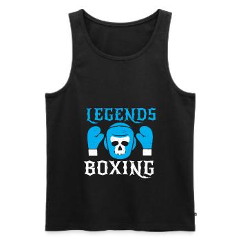 Boxe Boxer Gants de boxe Boxing Club de boxe Club de boxe - Débardeur bio Premium Homme - noir - Devant - AI Model Male 178 light (178cm)