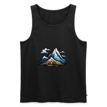Mountains Symbol - Men's Premium Organic Tank Top - black - Front - Michal (187cm)