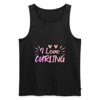I love curling - Men's Premium Organic Tank Top - black - Front - AI Model Male 178 light (178cm)