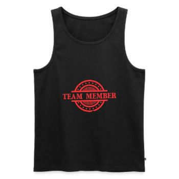 Team Mitglied - Männer Premium Bio Tank Top - Schwarz - Vorne - AI Model Male 178 light (178cm)