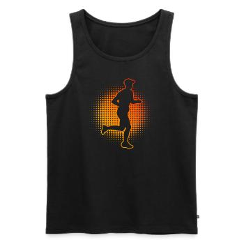 Jogging Runner Marathon Laufen Running - Men's Premium Organic Tank Top - black - Front - AI Model Male 178 light (178cm)