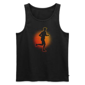 Joggen Laufen Marathon Herren Runner Marathonläufe - Männer Premium Bio Tank Top - Schwarz - Vorne - Michal (187cm)