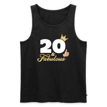 20 and Fabulous - Men's Premium Organic Tank Top - black - Front - AI Model Male 178 light (178cm)
