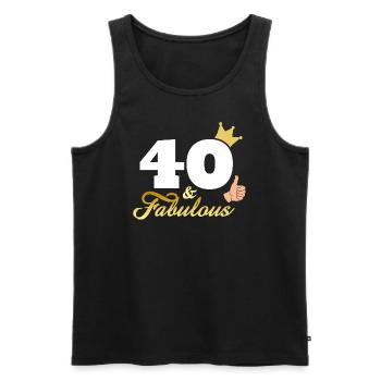 40 and Fabulous - Men's Premium Organic Tank Top - black - Front - AI Model Male 178 light (178cm)