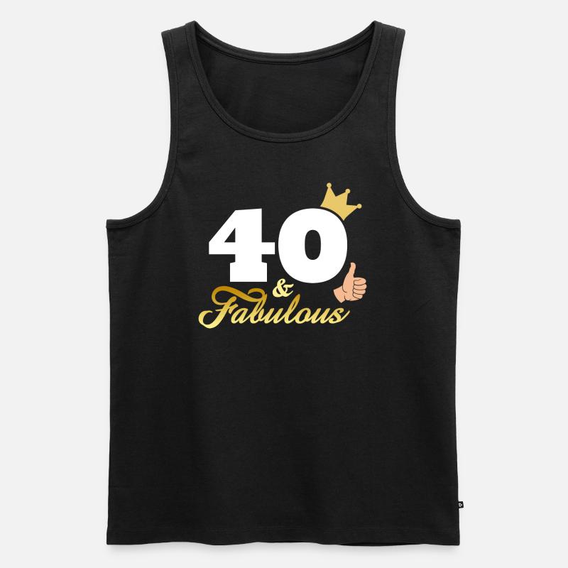 40 und fabelhaft - Männer Premium Bio Tank Top - Schwarz