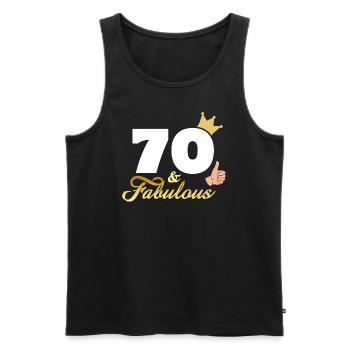 70 and Fabulous - Men's Premium Organic Tank Top - black - Front - AI Model Male 178 light (178cm)