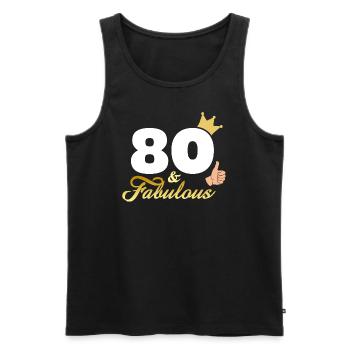 80 and Fabulous - Men's Premium Organic Tank Top - black - Front - AI Model Male 178 light (178cm)
