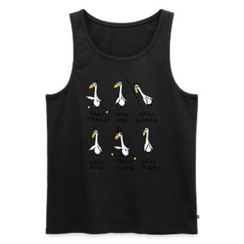 Gans lustig - Männer Premium Bio Tank Top - Schwarz - Vorne - Michal (187cm)