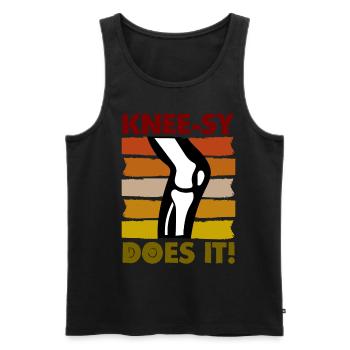 Knee-sy does it! - Männer Premium Bio Tank Top - Schwarz - Vorne - Michal (187cm)