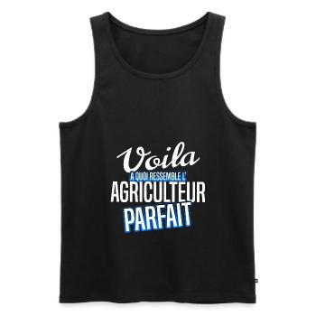 Agriculteur - Débardeur bio Premium Homme - noir - Devant - Michal (187cm)