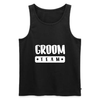 Groom Team - Männer Premium Bio Tank Top - Schwarz - Vorne - Michal (187cm)