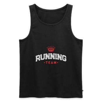 Running Team - Männer Premium Bio Tank Top - Schwarz - Vorne - AI Model Male 178 light (178cm)