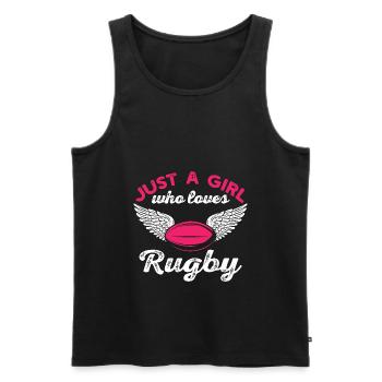 Just A Girl Who Loves Rugby - Débardeur bio Premium Homme - noir - Devant - Michal (187cm)