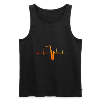 Saxofon Saxophonistin Damen Saxophon Saxophonist - Männer Premium Bio Tank Top - Schwarz - Vorne - Michal (187cm)