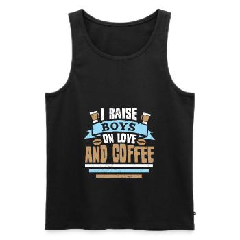 Coffee Espresso Morning Coffee Drinker Americano - Débardeur bio Premium Homme - noir - Devant - AI Model Male 178 light (178cm)
