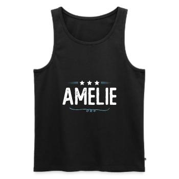 Amelie - Männer Premium Bio Tank Top - Schwarz - Vorne - AI Model Male 178 light (178cm)
