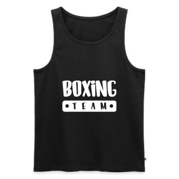 Boxing Team - Men's Premium Organic Tank Top - black - Front - Michal (187cm)