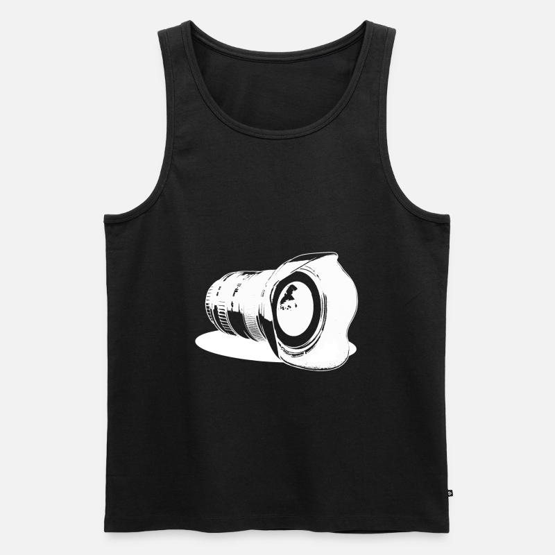 Objektiv Kamera - Männer Premium Bio Tank Top - Schwarz