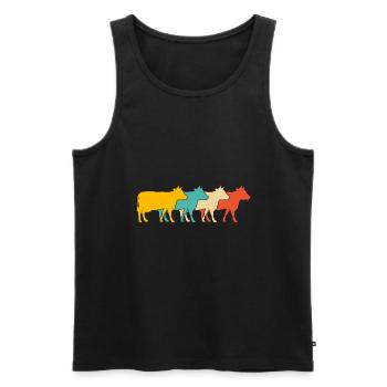Kühe - Männer Premium Bio Tank Top - Schwarz - Vorne - Michal (187cm)