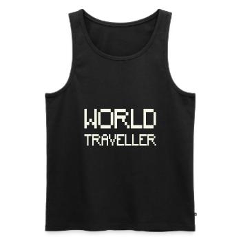 World Traveller - Männer Premium Bio Tank Top - Schwarz - Vorne - Michal (187cm)