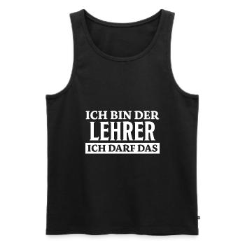 Lehrer Spruch Unterricht Lustiges Lehrer Geschenk - Männer Premium Bio Tank Top - Schwarz - Vorne - Michal (187cm)