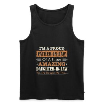 Je suis un fier beau-père des beaux-parents - Débardeur bio Premium Homme - noir - Devant - AI Model Male 178 light (178cm)