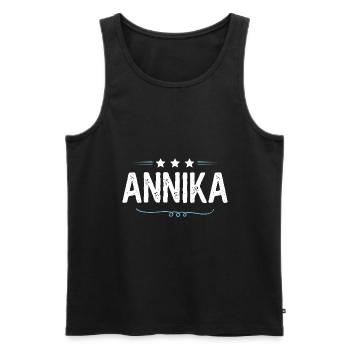 Annika - Männer Premium Bio Tank Top - Schwarz - Vorne - AI Model Male 178 light (178cm)