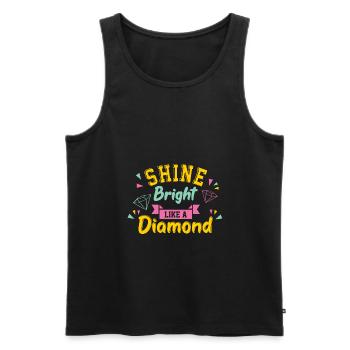 Diamant - Débardeur bio Premium Homme - noir - Devant - AI Model Male 178 light (178cm)