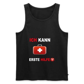 Ich kann Erste Hilfe Notarzt Rettungsdienst Spruch - Männer Premium Bio Tank Top - Schwarz - Vorne - Michal (187cm)