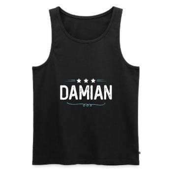 Damian - Débardeur bio Premium Homme - noir - Devant - Michal (187cm)