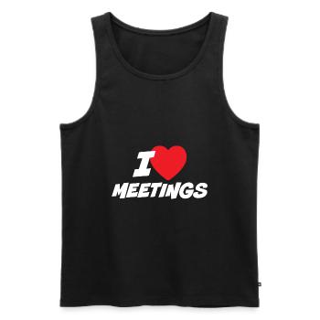 Ich liebe Meetings - Männer Premium Bio Tank Top - Schwarz - Vorne - AI Model Male 178 light (178cm)