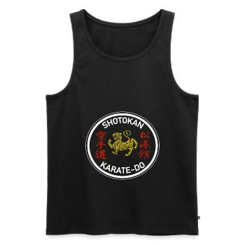 Karate Tiger T Shirt - Männer Premium Bio Tank Top - Schwarz - Vorne - AI Model Male 178 light (178cm)
