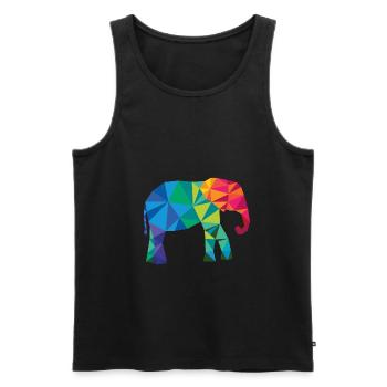 Elephant Colorful - Men's Premium Organic Tank Top - black - Front - AI Model Male 178 light (178cm)