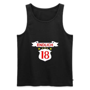 18. Geburtstag endlich 18 - Männer Premium Bio Tank Top - Schwarz - Vorne - Michal (187cm)