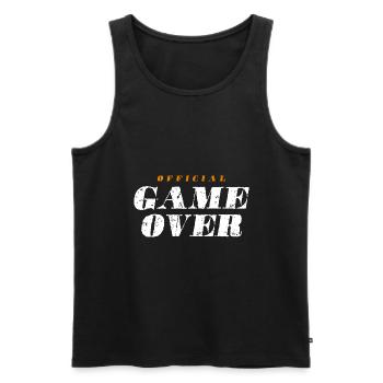 Citation Game Over - Débardeur bio Premium Homme - noir - Devant - AI Model Male 178 light (178cm)