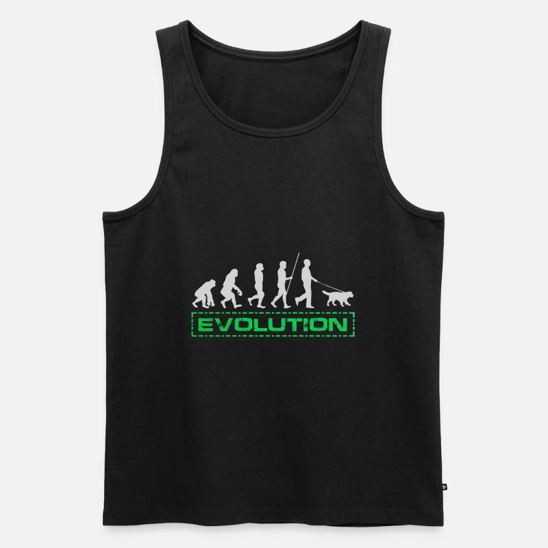 HUNDE EVOLUTION! Lustiges Hunde T-Shirt - Männer Premium Bio Tank Top - Schwarz