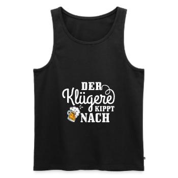 Der klügere kippt nach Bier Biertrinker Spruch - Männer Premium Bio Tank Top - Schwarz - Vorne - Michal (187cm)