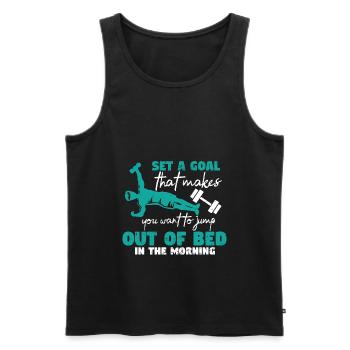 Bodybuilding Weight Training Fitness Muscle Building - Men's Premium Organic Tank Top - black - Front - AI Model Male 178 light (178cm)