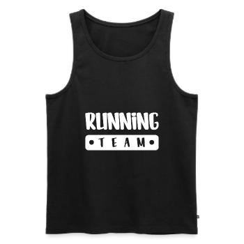 Running Team - Männer Premium Bio Tank Top - Schwarz - Vorne - AI Model Male 178 light (178cm)