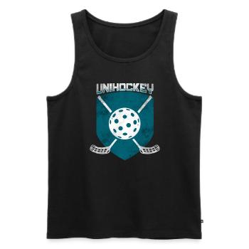 Floorball - Débardeur bio Premium Homme - noir - Devant - Michal (187cm)