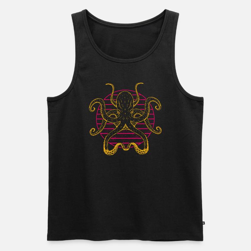 Oktopus - Männer Premium Bio Tank Top - Schwarz