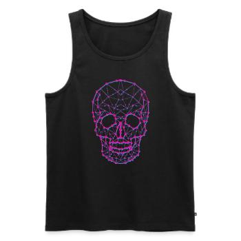 Polygon Skull - Men's Premium Organic Tank Top - black - Front - AI Model Male 178 light (178cm)