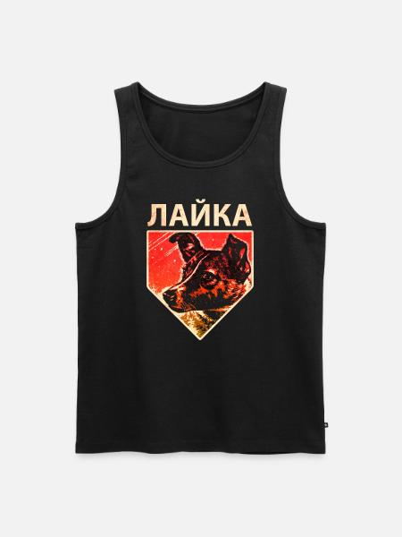 Laika - Soviet Space Dog - Men's Premium Organic Tank Top - black