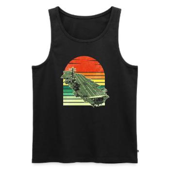 Aircraft carrier - Men's Premium Organic Tank Top - black - Front - AI Model Male 178 light (178cm)