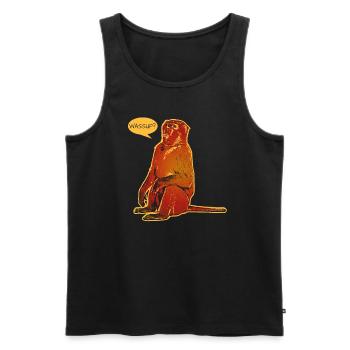 Lustiger Pavian - Männer Premium Bio Tank Top - Schwarz - Vorne - AI Model Male 178 light (178cm)