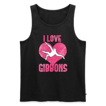 Ich liebe Gibbons - Männer Premium Bio Tank Top - Schwarz - Vorne - AI Model Male 178 light (178cm)