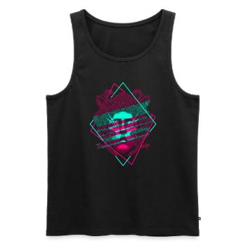 Méduse Vaporwave Mythologie grecque - Débardeur bio Premium Homme - noir - Devant - AI Model Male 178 light (178cm)